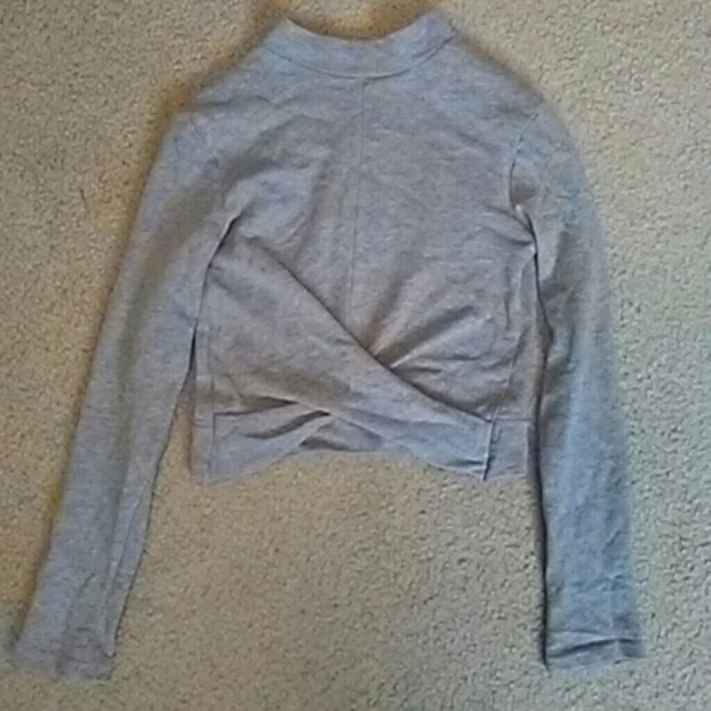 Cute Gray Wrap Crop Top